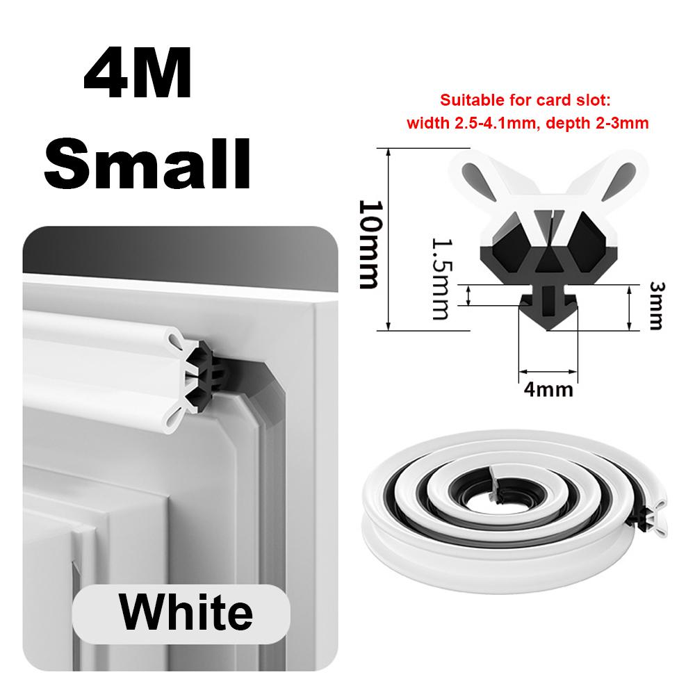 

4M TPE Window Seal Strip Self-adhesive Plastic Steel Window Insulation Weatherstrip Flexible Bilateral Windproof Dustproof Strip 4m