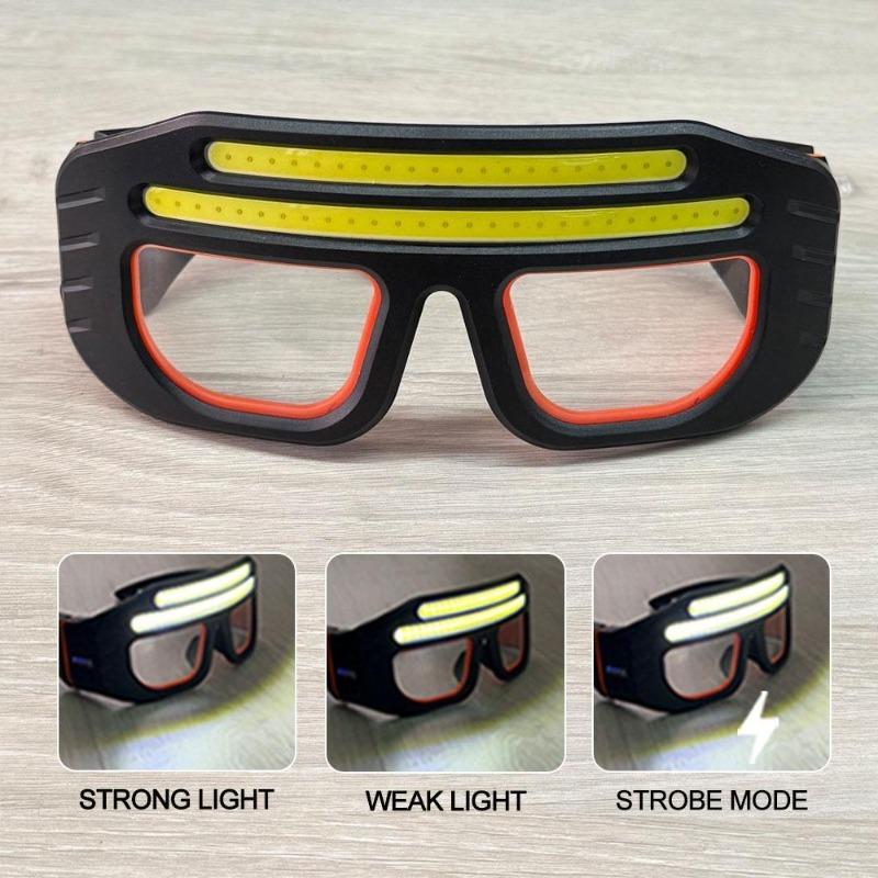 Multi Function 2 in 1 Glasses Goggle Light USB Type-C Rechargeable Touch Control Headlamp Compact Repair Work Emergency Lamp Hiking