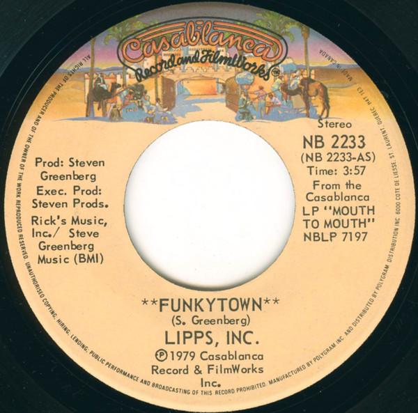 

7inch Record LIPPS, INC - Funkytown NB2233 Casablanca 1979 Canada Soul/Funk Used