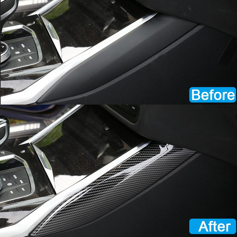 2Pcs Car Interior Center Console Gear Side Decorative Strip Cover Trim Stickers Accessories For BMW 3 Series G20