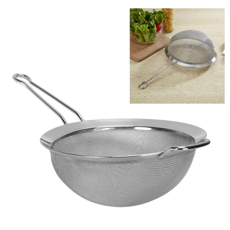 Large Mesh Strainer 316 Stainless Steel Colander Sieve Sifter With Sturdy Handle For Pasta Fruits Vegetables Easy To Clean