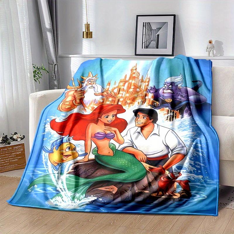 1 stuks, Disney Prinses Ariel De Kleine Zeemeermin Woondecoratie Plaid Perfect voor Bank, Bed, Reizen, Kamperen, Auto, Strand, Kantoor Dutje Zacht