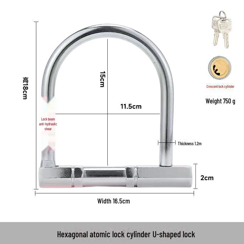 Waterproof U-Shaped Anti-Theft Electric Bike and Motorcycle Lock.