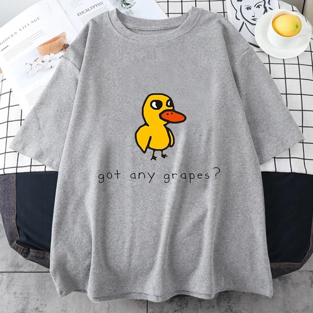 The Duck Song Got Any Grapes T Shirts Funny Patterns Manga/Comic Tshirts 100% Cotton T-shirts Originality Short Sleeve Fashional
