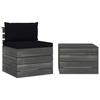 Salon de Jardin - VIDAXL - Palette 2 pcs - Bois de pin massif - Coussins confortables - Design rustique
