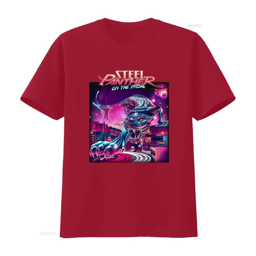 Steel Panther On The Prowl T Shirt for Men Fans Available In All Sizes Vintage Washed Slightly Graphic Versatile