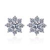 Boucles d'oreilles tournesol en argent sterling S925 pour femmes moissanite boucles d'oreilles exquises petites plaqué or pt950 bijoux d'oreille