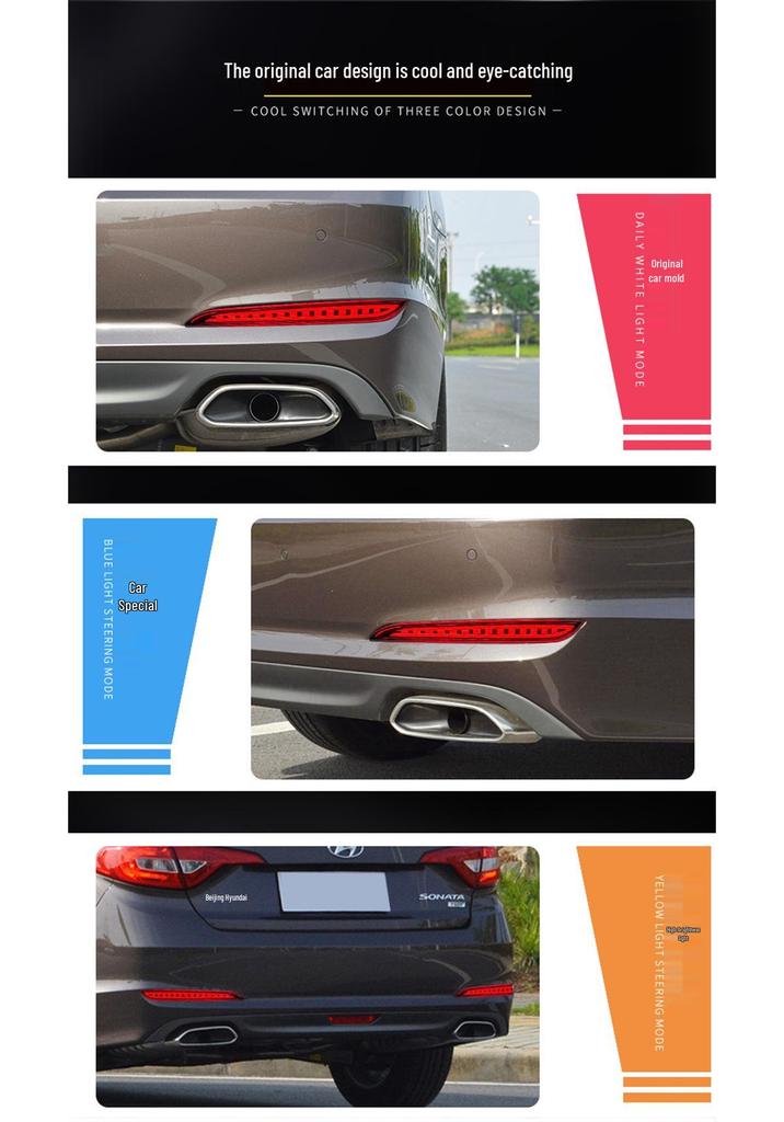 LED Sequential Rear Bumper Lights for 2015-2017 Hyundai Sonata (9th Gen)