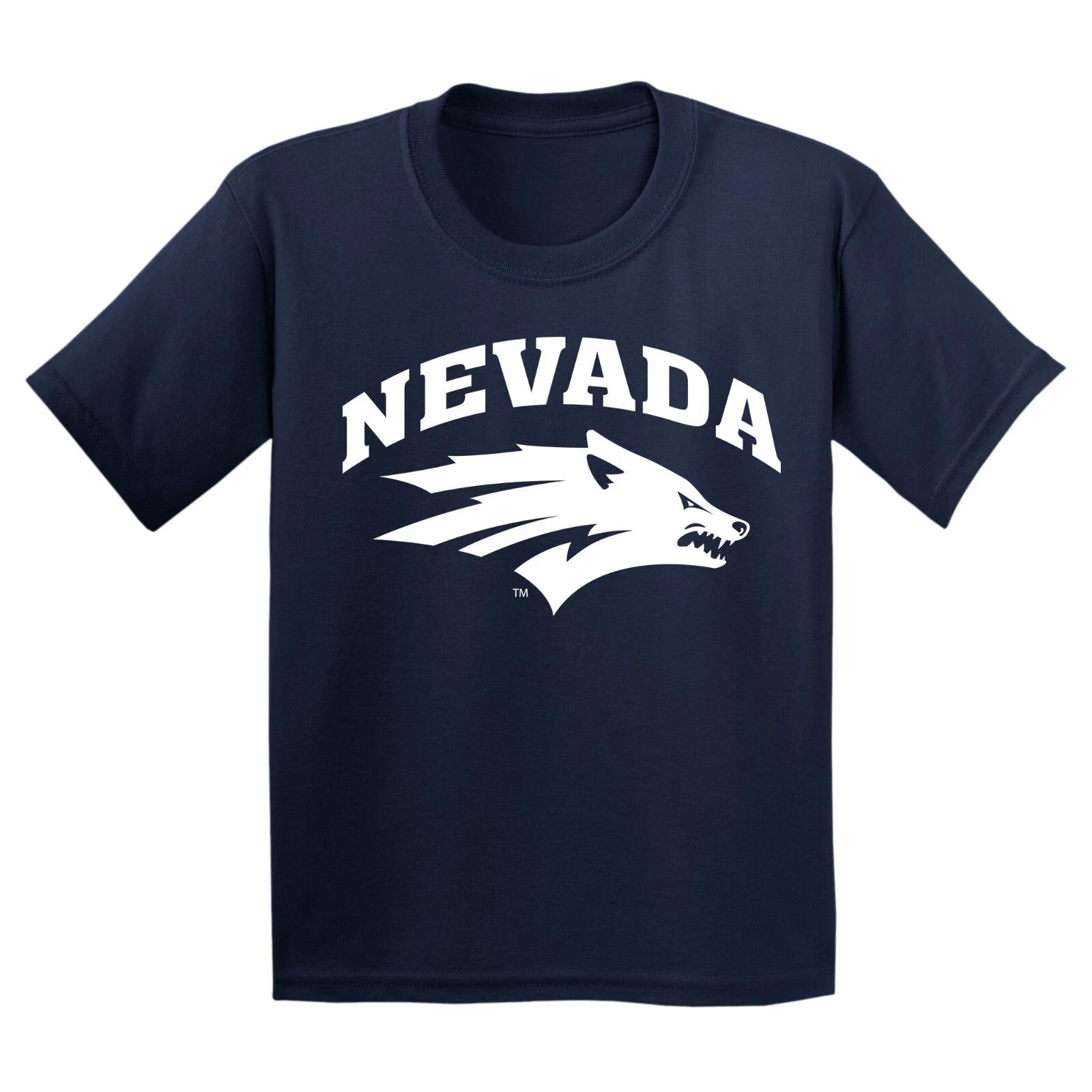 University of Nevada Wolf Pack Arch Logo Youth T-Shirt - Navy L