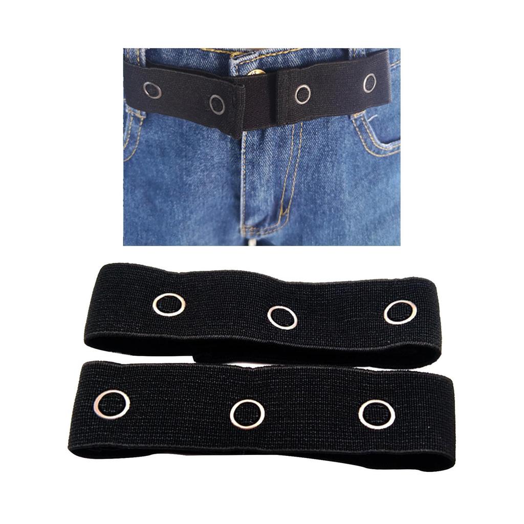 2x Waistband Extenders Reusable Snap Button Spare Adjustable for Pants Jeans Pants
