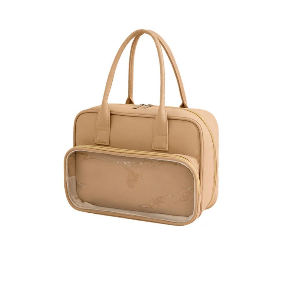 Einfarbige Hand-Kosmetiktasche Große Kapazität Kulturtasche Einfache Make-up-Tasche Damen