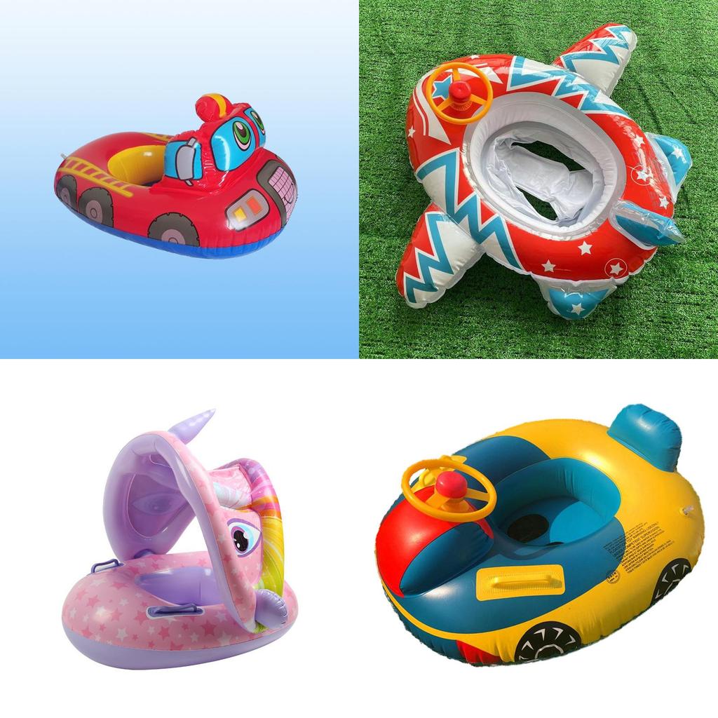 Aufblasbarer Schwimmring für Kinder mit Cartoon-Design, dickem PVC und großem Lenkrad für Wasserspiele