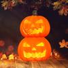 Halloween Pumpkin Lantern Spooky LED Light Up Pumpkin Figurine for Indoor Outdoor Halloween Tabletop Decor