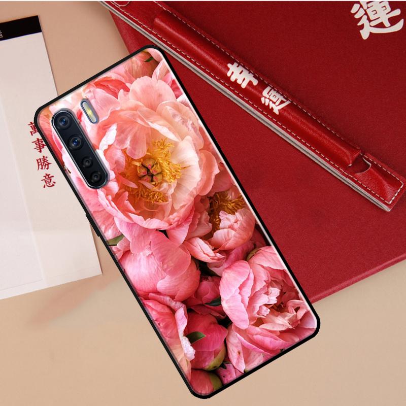 Elegant Pink Purple Peony Flower Case For Oppo A94 A18 A74 A57 A17 A77 A38 A58 A78 A98 A54 A80 A60 A40 A96 A76 A16 A15 A5 Pro