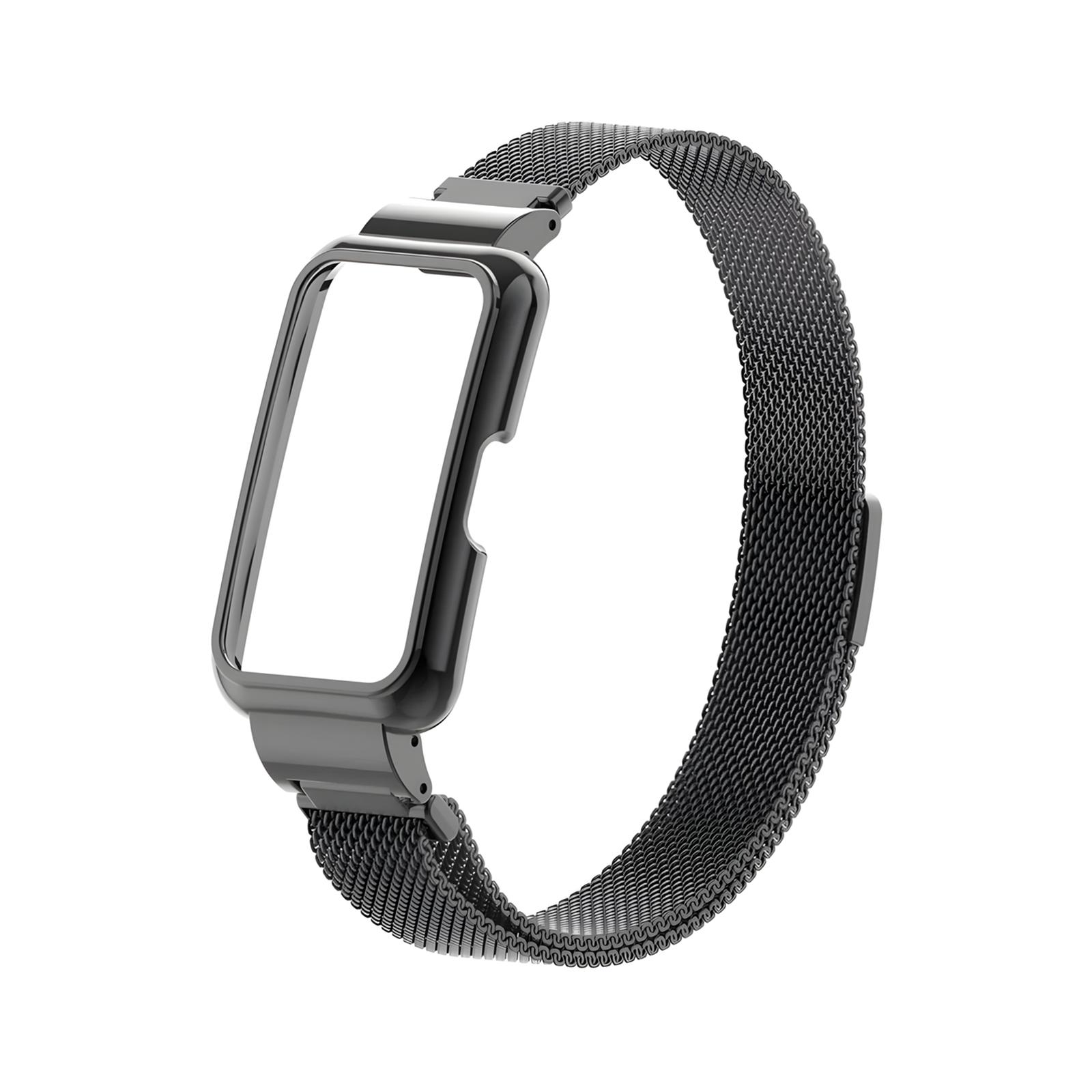 

Ремешок с чехлом для Huawei Band 8 7 Чехол из нержавеющей стали чёрный