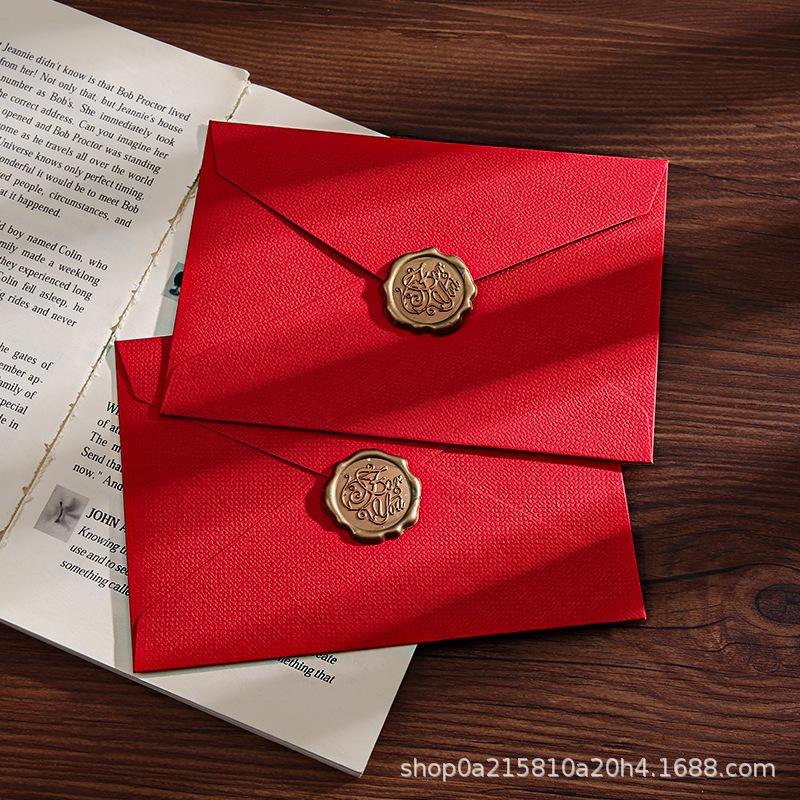 Verdickter Leinenmuster Umschlag Chinesischer Stil Briefpapier Set Retro Romantischer Stil Rindsleder Spezialpapier Retro Umschlag