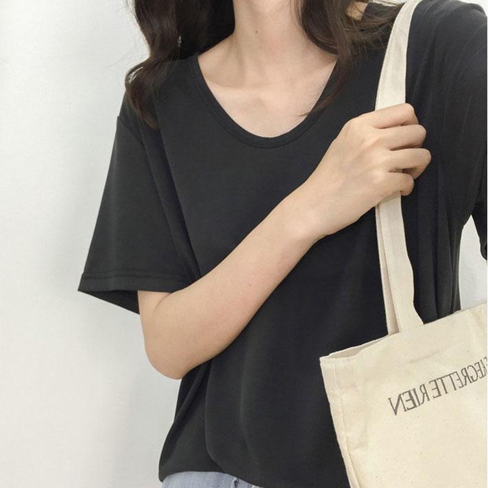 

Летняя свободная женская футболка с короткими рукавами и V-образным вырезом XXL чёрный