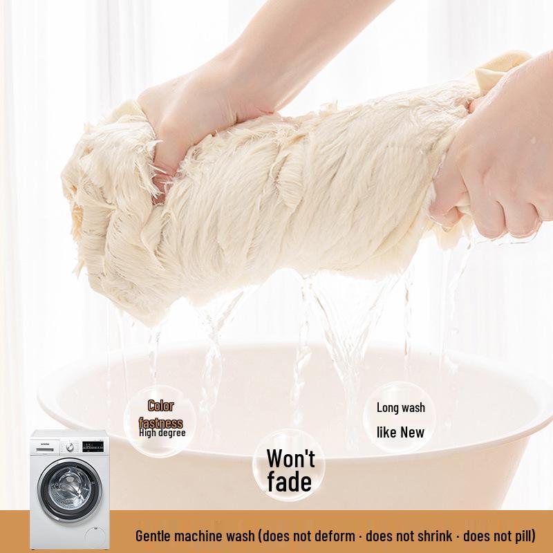 2025 Luxury Winter Sofa Cushion: Thick Rabbit Fur Plush, Non-Slip, Ideal for Solid Wood and Leather