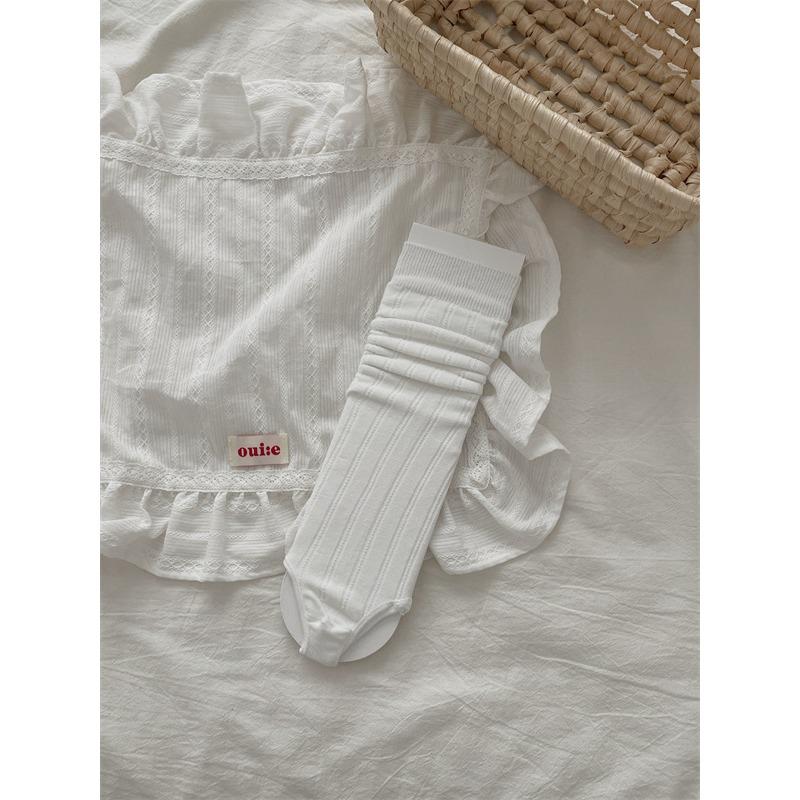 

Женские летние тонкие однотонные носки до колена для балета и ветра, для худых ног 1 pair белый