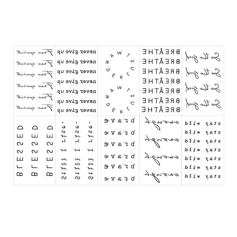 

Retro Small Fresh Patterns English Short Sentences Tattoo Stickers Party Party Decoration Stickers 5*9CM