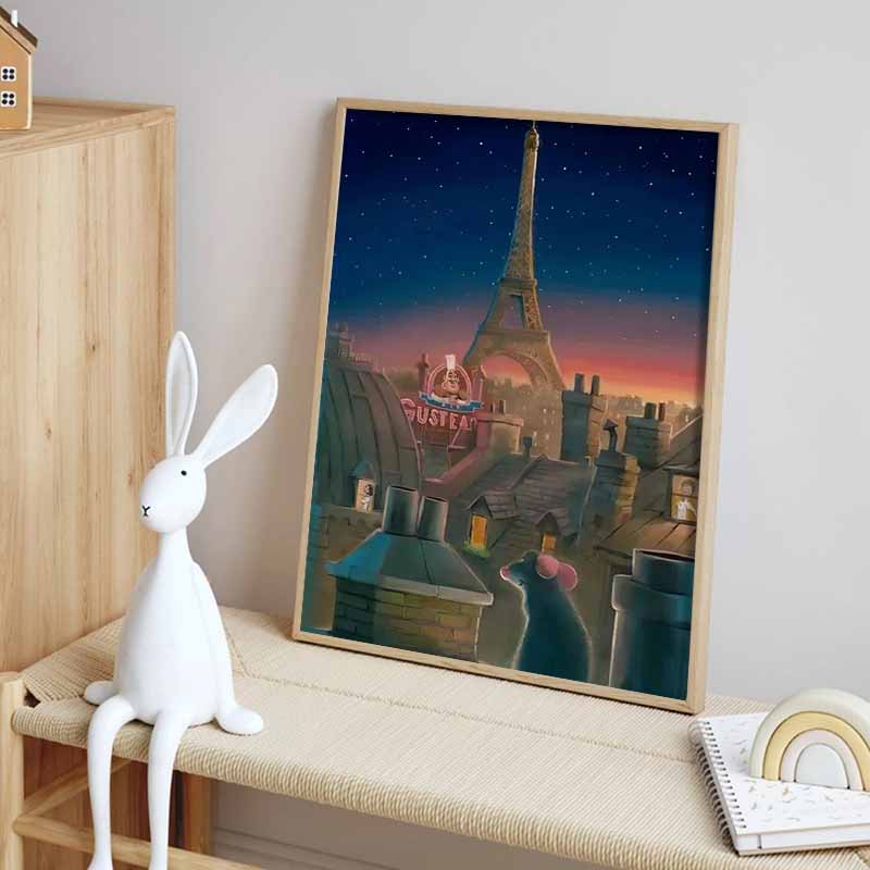 Disney Diamond Painting 5D Ratatouille Xiaomi Paris Night Scene Illustration Cartoon Movie Cross Stitch Embroidery Handmade Gift Home Decoration