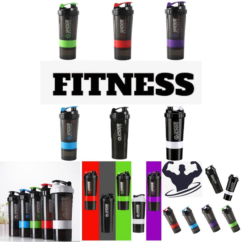 Zihong Spider Cup Für Fitness-Sportarten Shaken Sie Ihr Protein mit dreilagiger Pulverbox und aufgedrucktem Logo