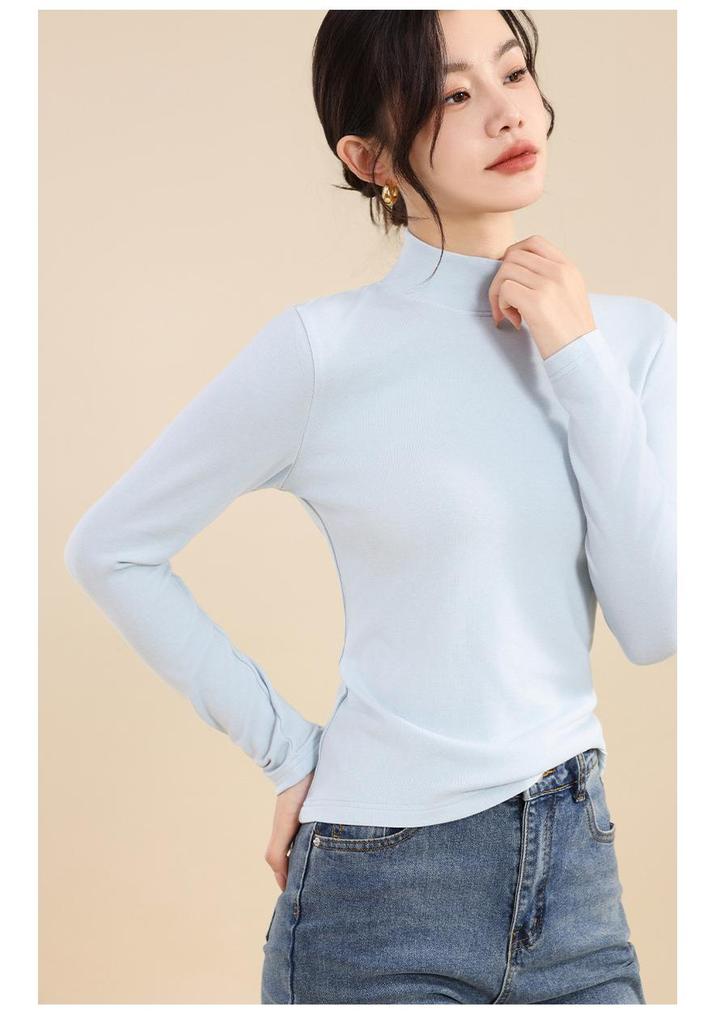 2024 Autumn/Winter Women's High Neck Wool Long Sleeve Slimming Sweater