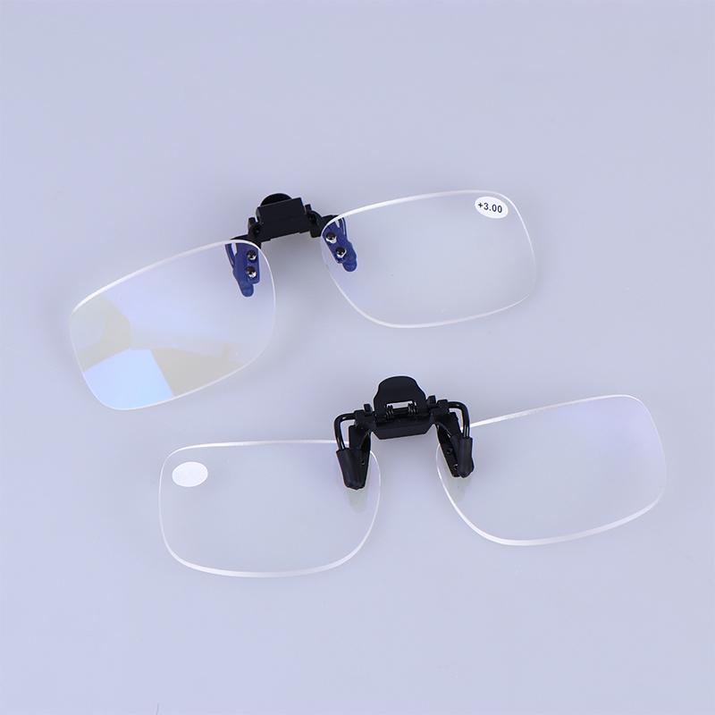 Ultra-Light Clip Presbyopic Glasses Rimless Flip Up Down Reading Glasses With Clip Optical Lenses Magnifying Glasses For Reading