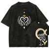 חולצת טי Kingdom Hearts שטופה בגדים לכל השנה בגדי אישיות מידה גדולה יוניסקס דגם חדש זוגות Y2k שרוולים קצרים רך
