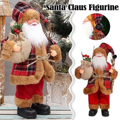 Christmas 12-inch Santa Claus Figurine Standing Santa Claus Doll Gift Christmas Decoration