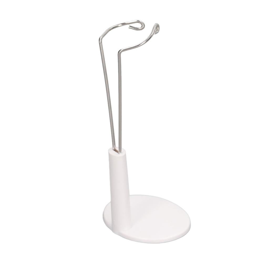 1/6 Doll Stand Plastic Stainless Steel Salon Doll Stand Holder for 12 Inch Tall Doll White