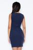 Elegant sleeveless dress with pockets - navy blue dress M243 size
