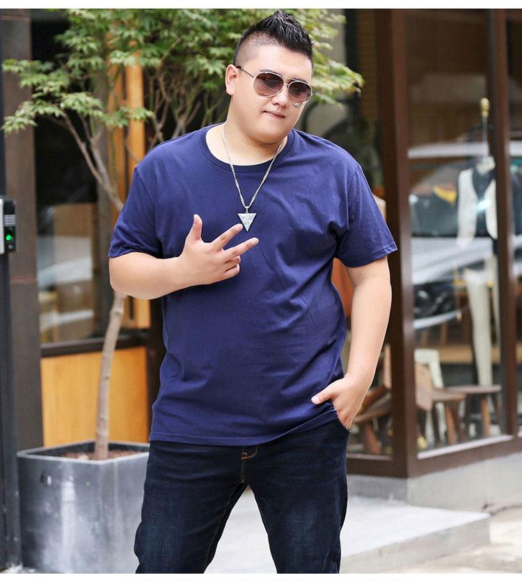 Men's Plus Size Casual Solid Color Short Sleeve Cotton T-Shirt for Team Building