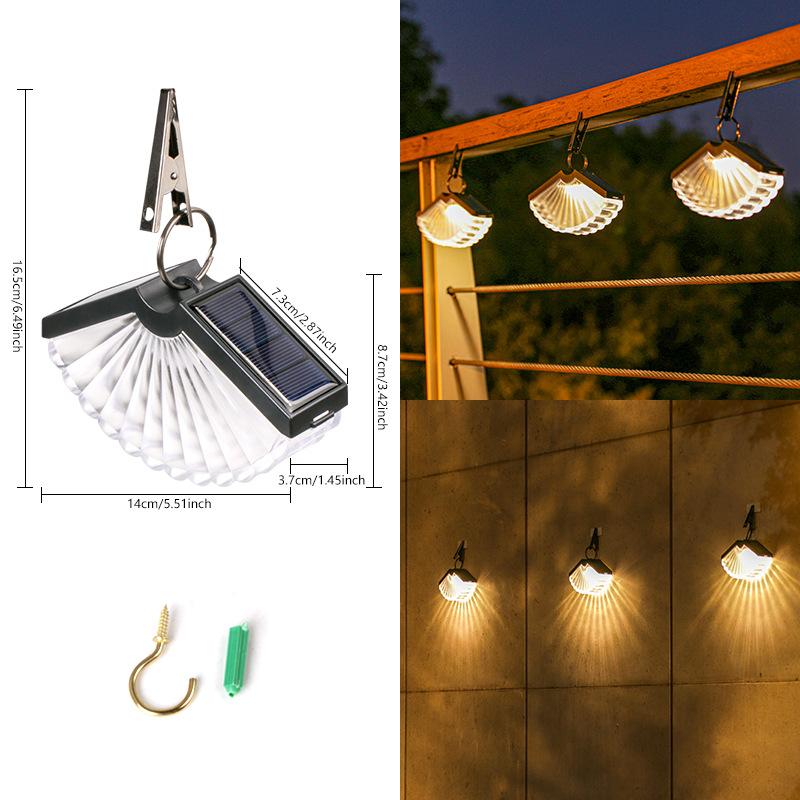 

Fan-Shaped Solar Wall Lamp Outdoor Waterproof Clip-On Wall Lamp Home Garden Courtyard Fence Decoration Landscape Night Light 1PCS
