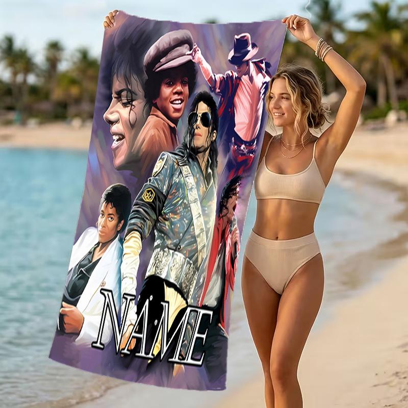 Customizable personalized beach towels Michael Jackson themed designs.Suitable for the beach, yoga, sports;ideal as beach accessories