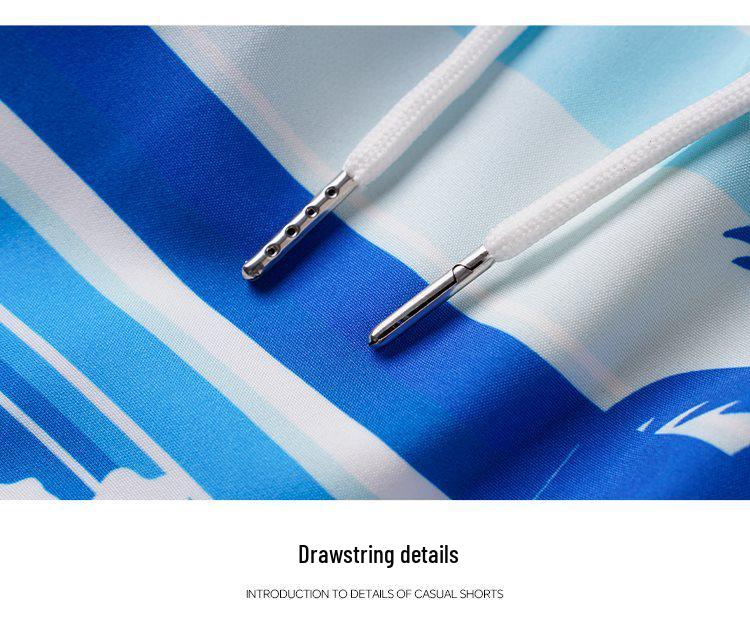 2026 Men's Ice Silk 3D Print Mid-Length Beach Sports Shorts - Trendy and Versatile Casual Wear