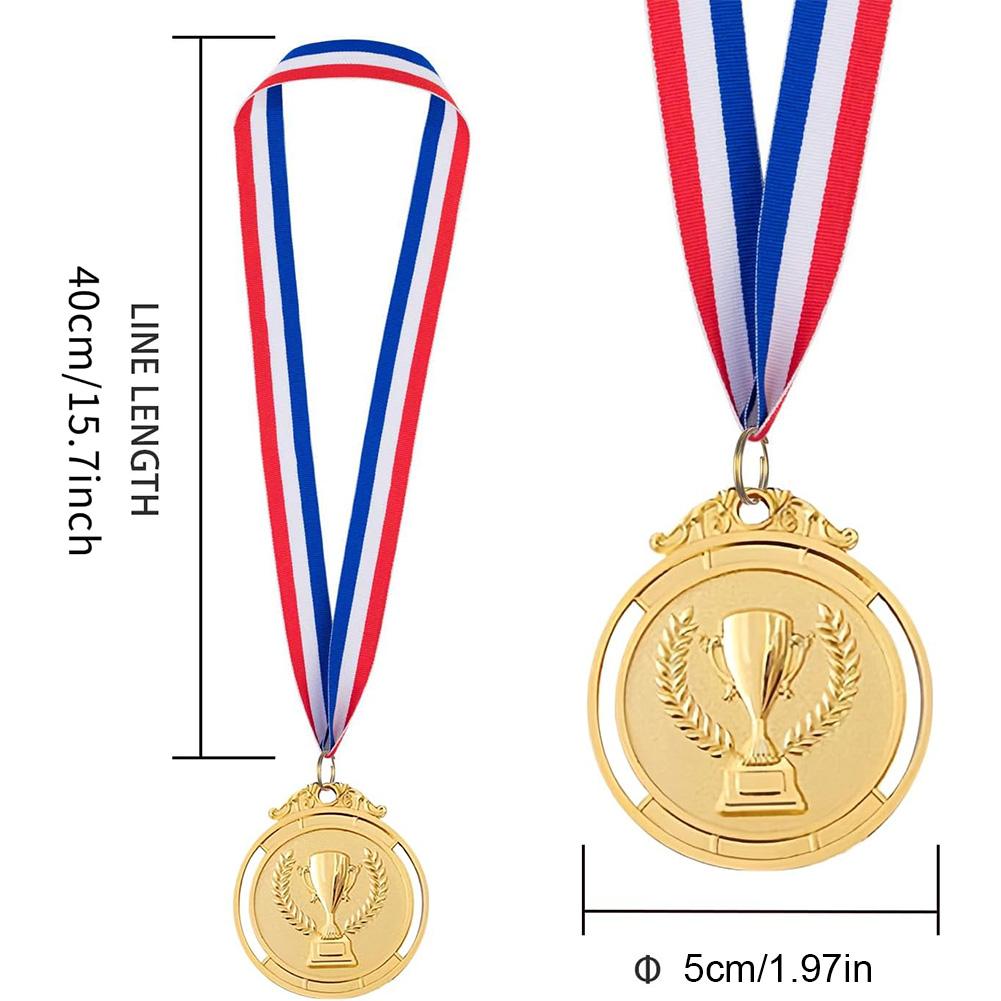 2inch Gold Silver Bronze Award Medal with Neck Ribbon Round 1st 2nd 3rd Prize Winners Reward Medals for Any Competition Souvenir