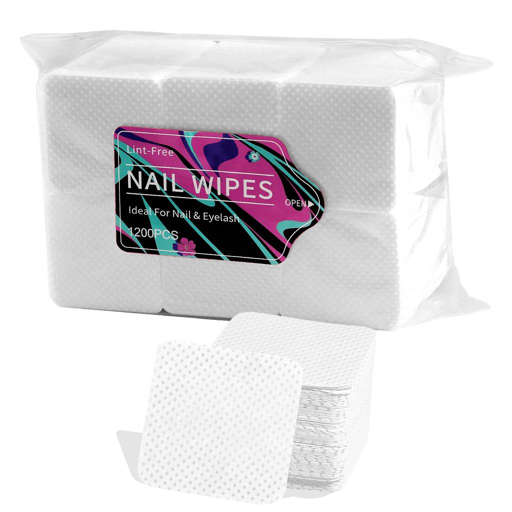1200pcs Nail Polish Remover Wipes Nail Cleaning Pads Non Woven Nail Pads for Women Girl Beauty Salon Nail Art Tool