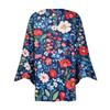 Women's Loose Casual Independence Day Printed Seven Sleeve Button Down Shirt Cardigan Top
