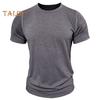 Men's Round Neck T-shirt Cotton Solid Color Short Sleeve Basic Tee Pullover Casual Tee Shirt for Sports Gym Travel Daily Wear