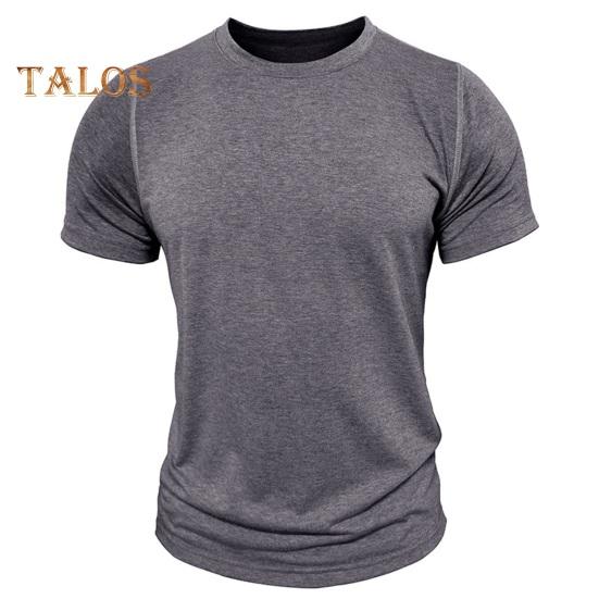 Men's Round Neck T-shirt Cotton Solid Color Short Sleeve Basic Tee Pullover Casual Tee Shirt for Sports Gym Travel Daily Wear