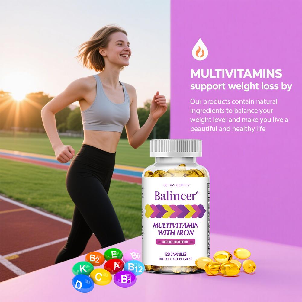 Daily Multivitamin With Iron Capsules 60 Day Supply Micronutrient Blend 120 Count