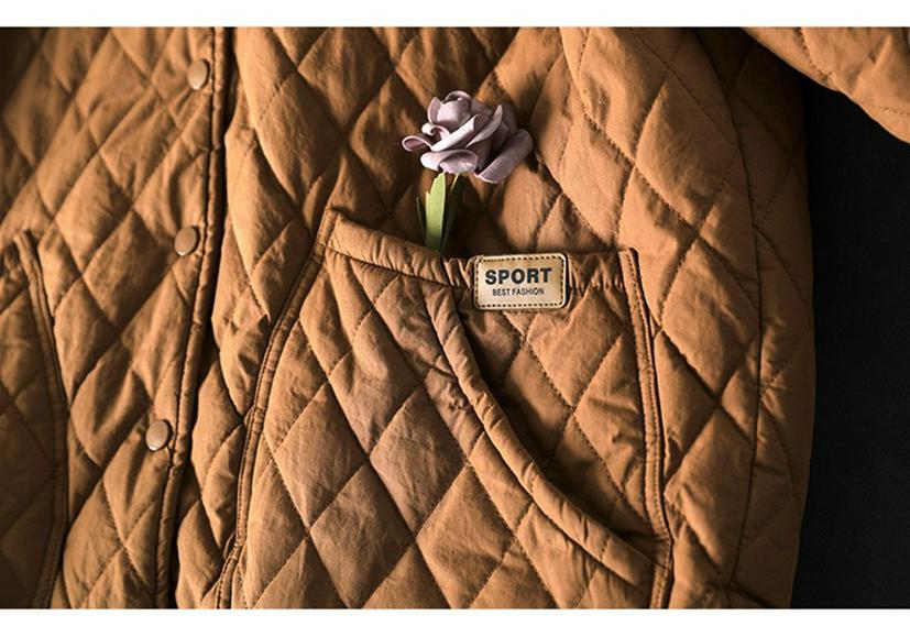Damen Übergröße Kapuzen Steppjacke aus Baumwolle mit großen Taschen - Lässiger lockerer Schnitt, Dick gefütterte Oberbekleidung.