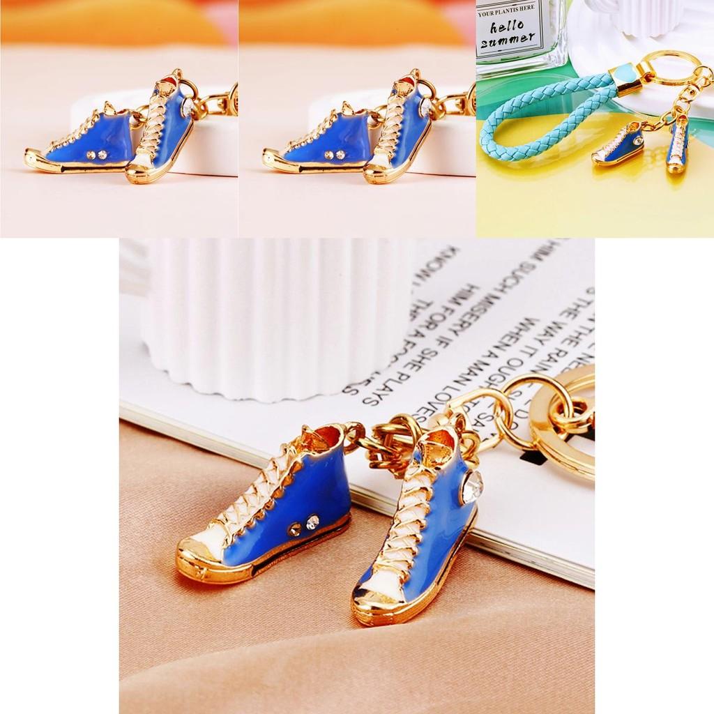 Fashionable Mini High Top Shoes Key Ring Stunning Rhinestone Decoration For Keys