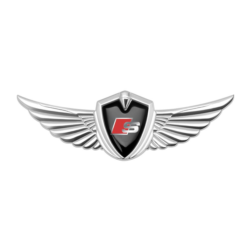 1PCS Car Styling Badge Decal Metal Wings Body Decoration Sticker For Audi A4 B8 A3 8P A6 C7 8V B9 B7 B6 C6 A5 Q5 C5 A1 Q3 C8 TT