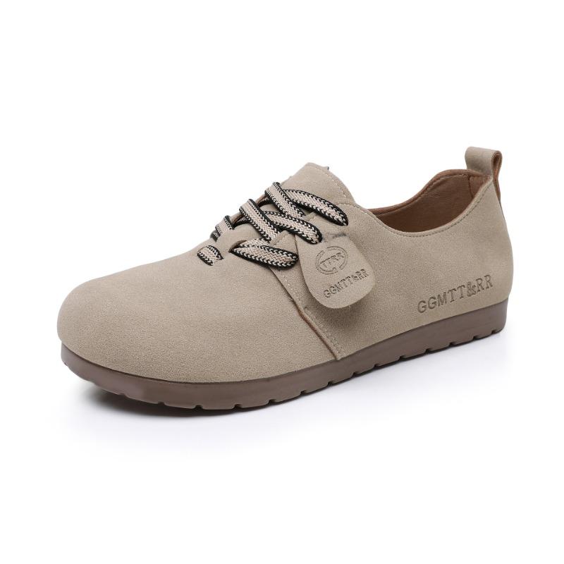 Shoes women's spring new retro round head casual single shoes women's non-slip, wear-resistant, comfortable and lightweight lazy shoes