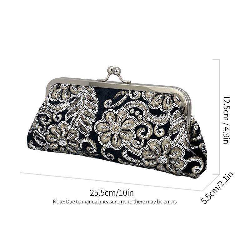 Velvet Cheongsam Bag Bridal Vintage Dinner Handbag Prom Cocktail Party Evening Clutch Embroidered Chain Purse
