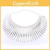Fashion Color Solid Curved Design Women Metal Necklace Collar For Trendy Outfit