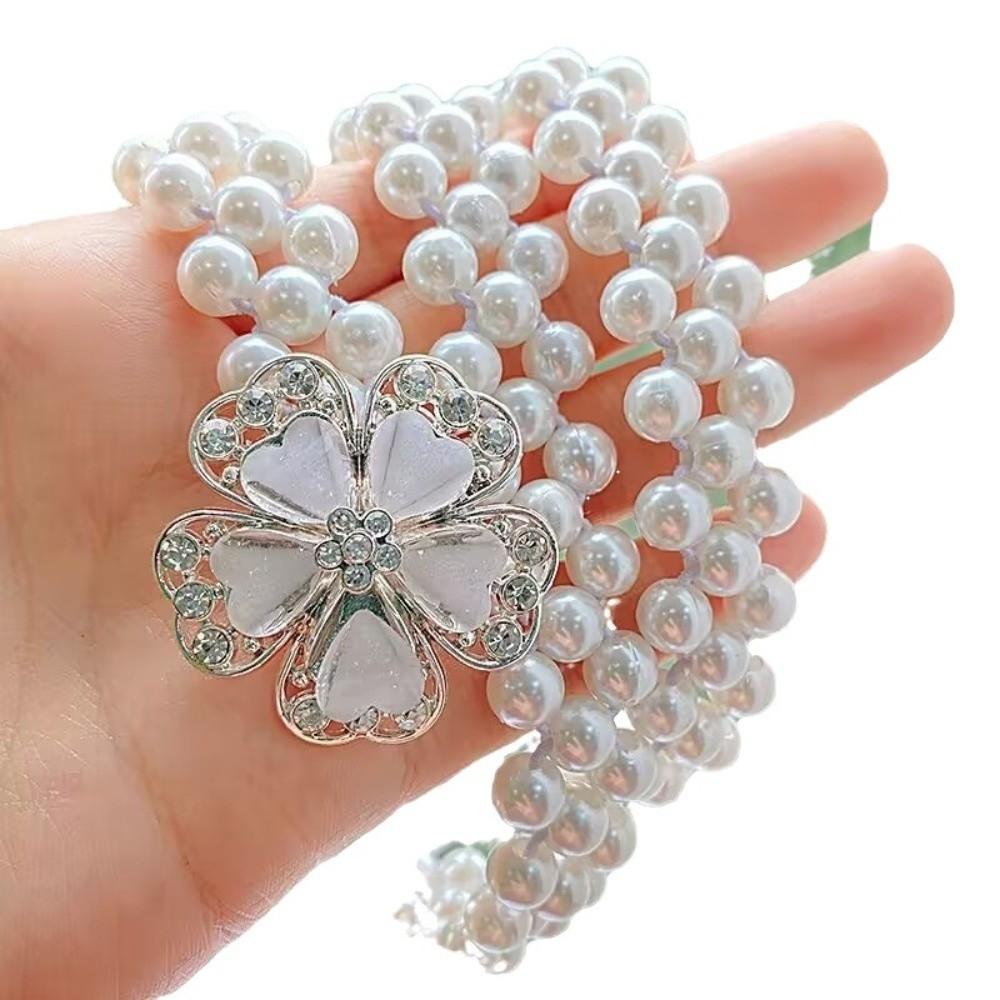 Boho Petal Pearl Waist Chain Thin Ladies Thin Waistband Belly Chain Belt Women Dress Decoration