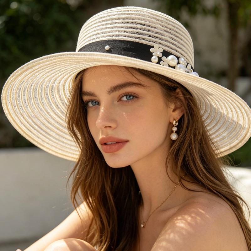 Summer Straw Woven Sunscreen Hat Women's Seaside Beach Sun Hat Outdoor Outing Big Eaves Breathable Sun Hat